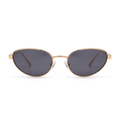 ZAHRA Or / Fumé – lunettes de soleil cat-eye en métal doré, vue de face