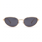 ZAHRA Or / Fumé – lunettes de soleil cat-eye en métal doré, vue de face